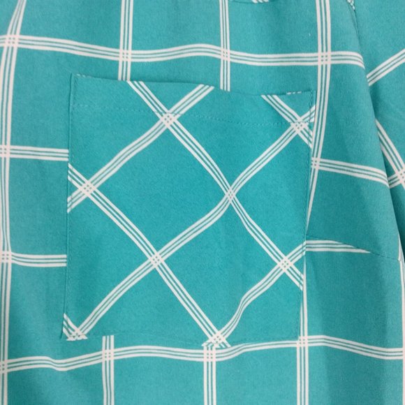 Notations Womens Shirt Top Button Down Blue Check Roll Tab Long Sleeve Petite PL - Picture 5 of 13